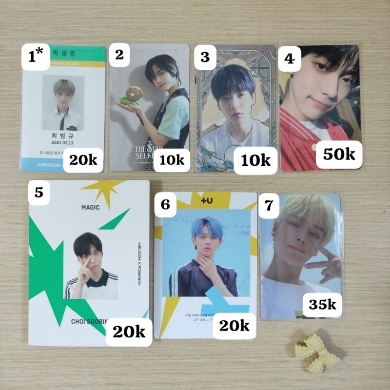 [CLEARANCE SALE] TXT TOMORROW X TOGETHER PHOTOCARD OFFICIAL SOOBIN YEONJUN BEOMGYU TAEHYUN HEUNINGKA
