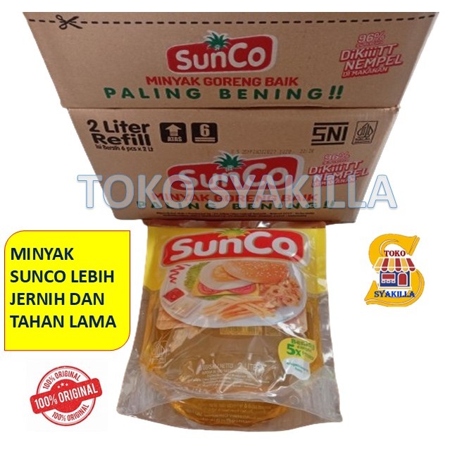 Minyak Goreng Sunco 2 Liter 1 Dus Isi 6 Pouch Murah