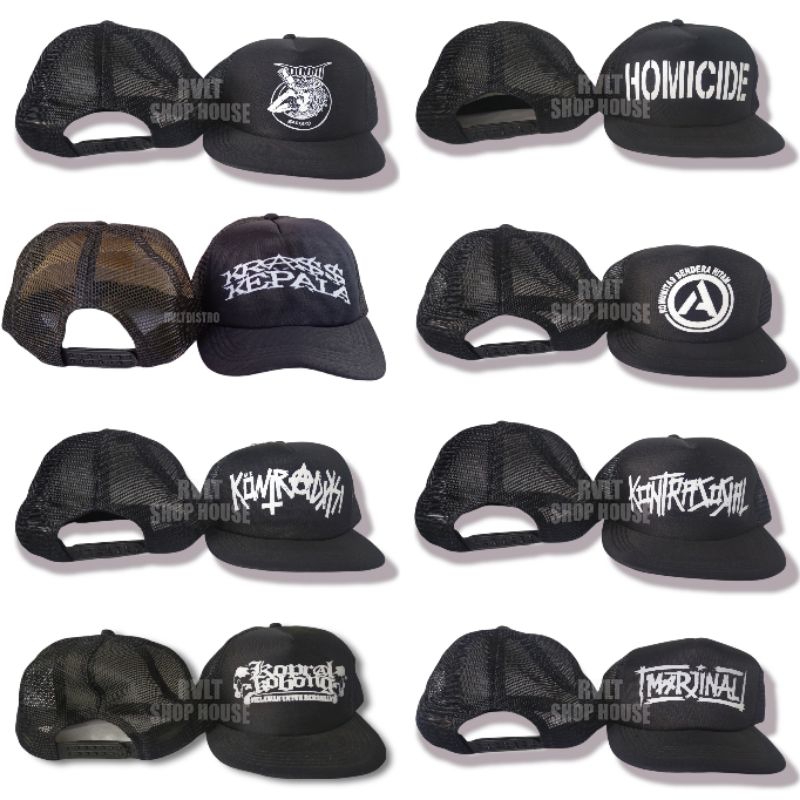 Topi Punk / Topi Trucker Jaring Band Punk / Topi Distro Katalog 3