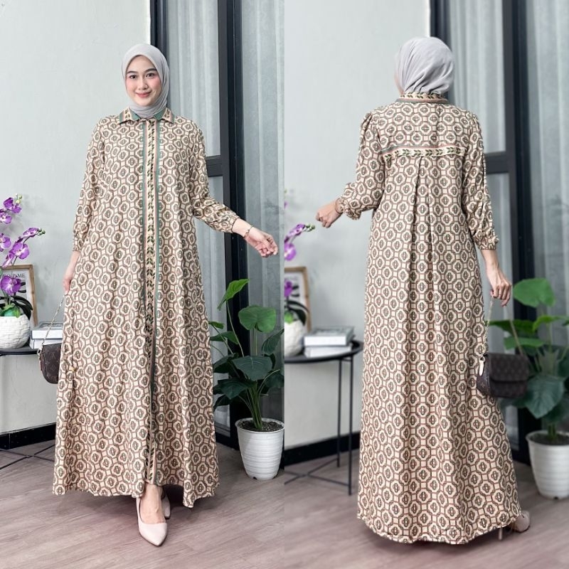 Claudia Gamis Rayon Premium Gamis Elegan mewah simple nyaman Adem Kekinian