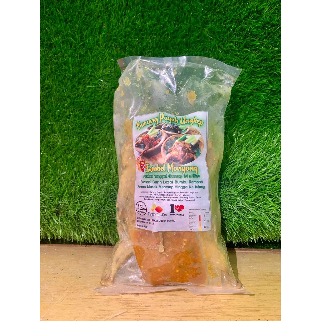 Burung Puyuh Ungkep Sambal Monyong Isi 5 Ekor