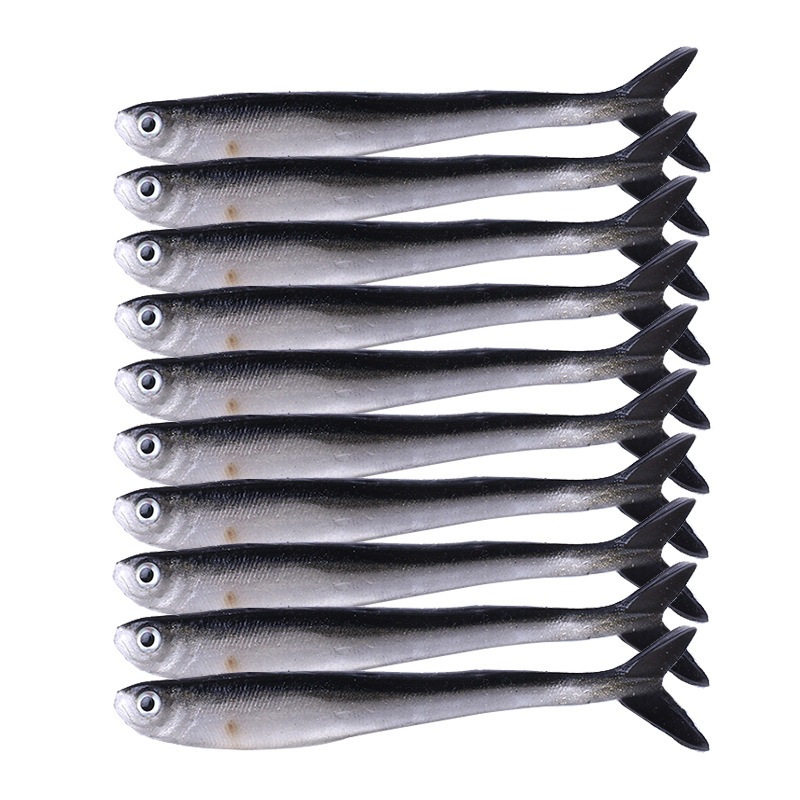 Umpan Soft Fish 8cm/2gr (isi 10) Umpan Pancing Bentuk Ikan Teri Softlure Swimbait Fishing Lure