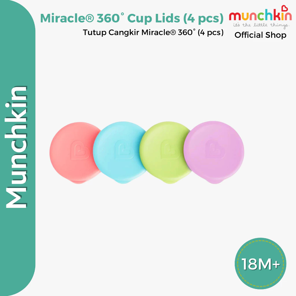 MUNCHKIN Miracle Cup Lids 4 pcs / tutup botol minum anak munchkin tutup cangkir minum anak munchkin