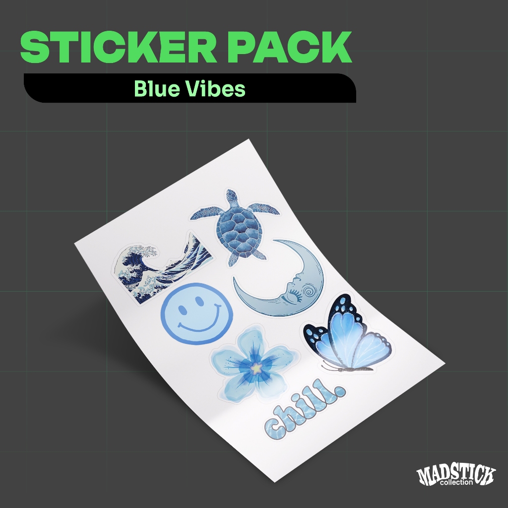 

STICKER PACK BLUE VIBES / STICKER BLUE/ STICKER OCEAN / STICKER AESTHETIC / STIKER HP