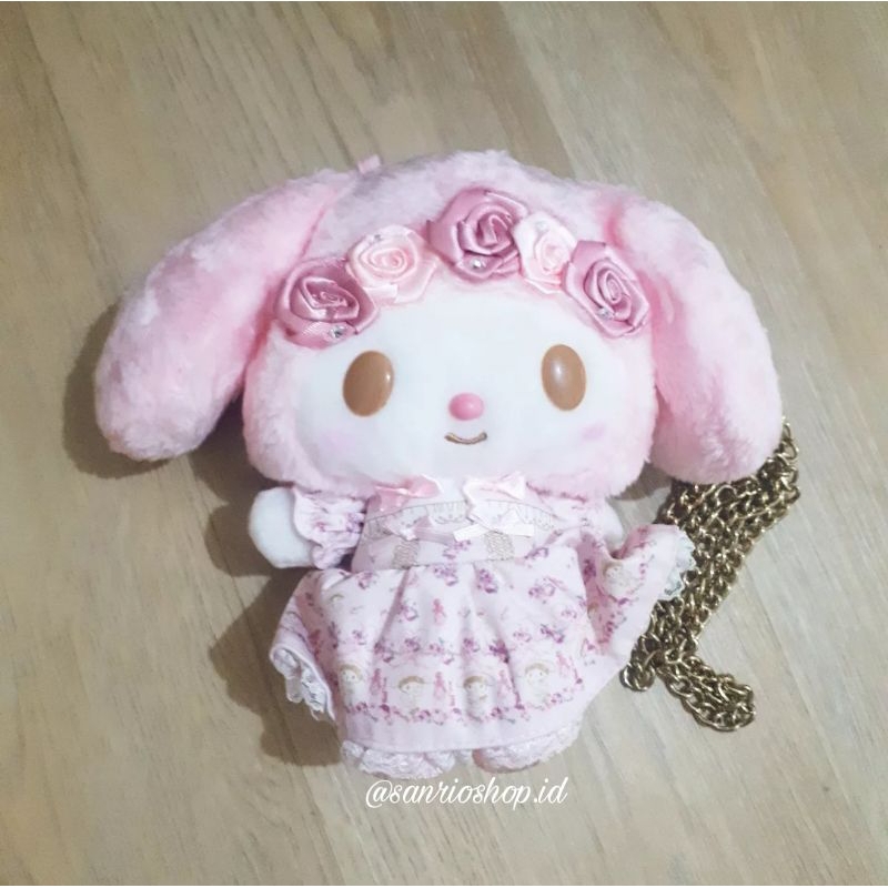 Liz Lisa x My Melody Plush Doll Pochette (Rose Print Dress~Pink)