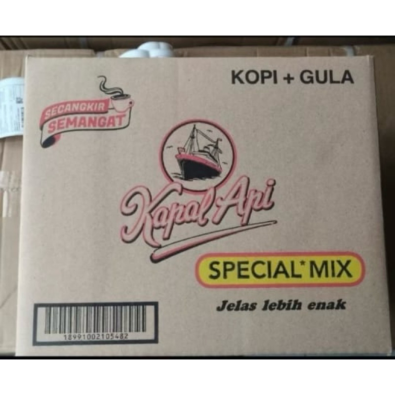 

Kapal Api Spesial Mix Renteng 1 dus isi 12 Rtg x 10 bks x 23g Kopi + Gula 1 dos / karton isi 12 renceng x 10 bungkus x 23 gr gram