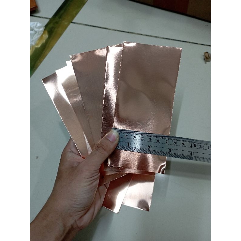 Plat Tembaga Murni Tebal 0,3mm x 70mm x 150mm Tembaga Murni