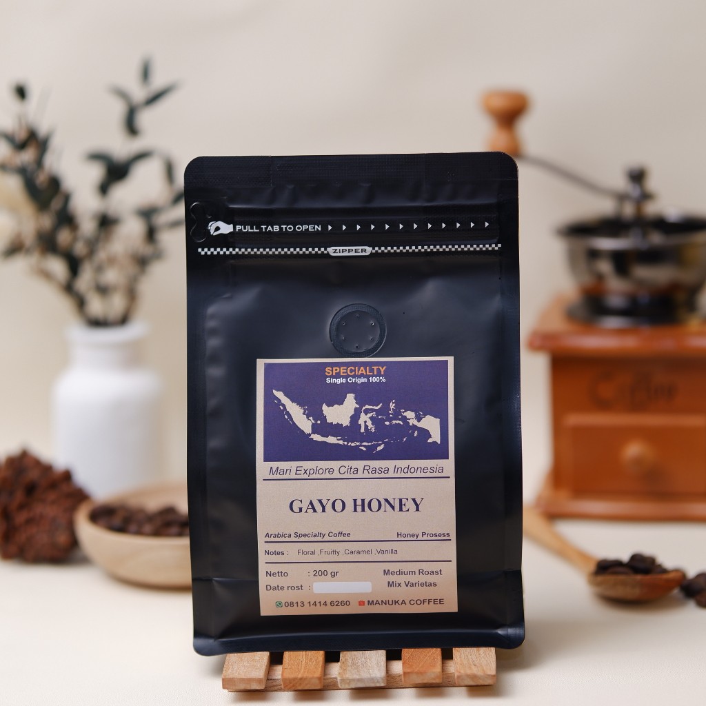 

Kopi Arabika Aceh Gayo Honey 200g - Biji / Bubuk Kopi Manuka Coffee Roasted Beans