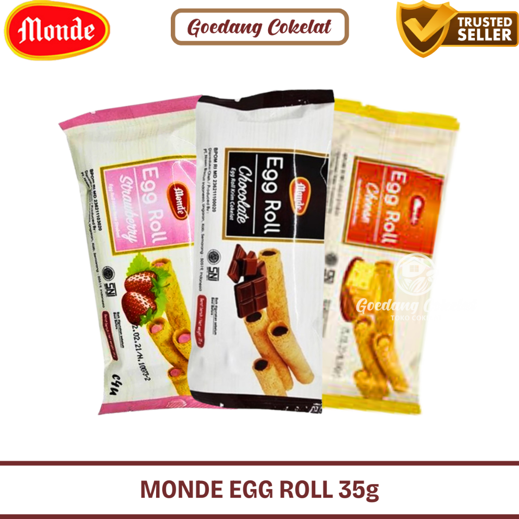 

Monde Egg Roll 35 gr - Monde EggRoll 35gr - Monde Egg Roll Stick Chocolate Strawberry Cheese 35 gram