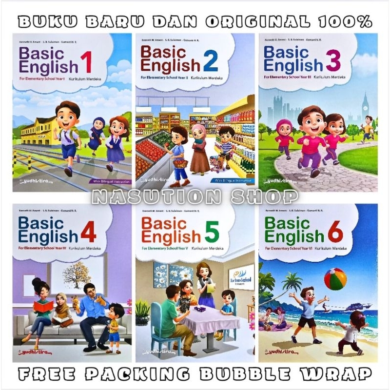 Buku Basic English Kelas 1 2 3 4 5 6 SD/MI Revisi Yudhistira Kurikulum Merdeka - Bahasa Inggris Orig