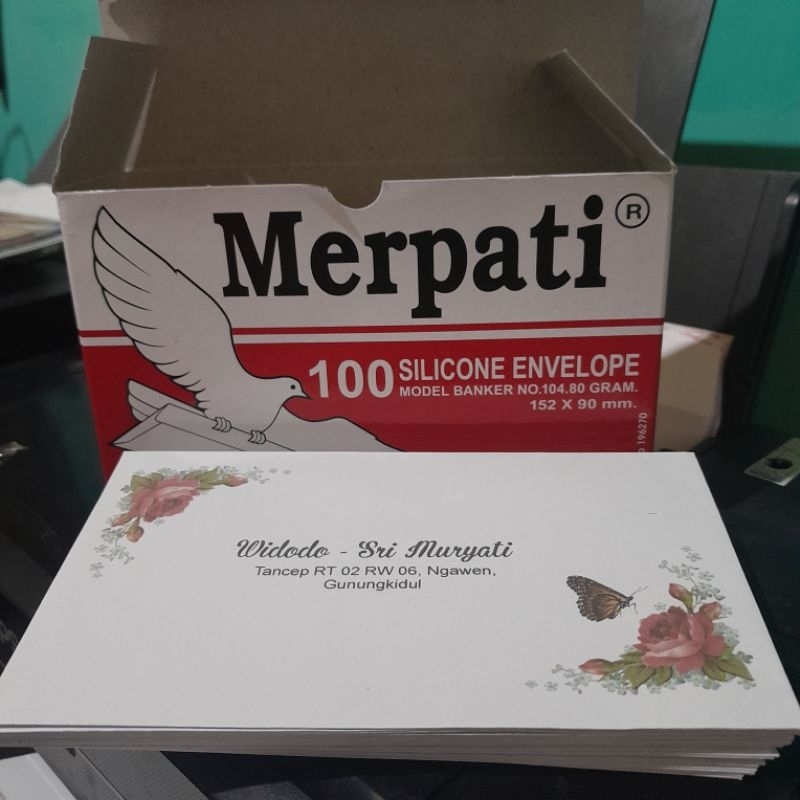 

Amplop nama custom ada lem nya isi 100 pcs ukuran tanggung