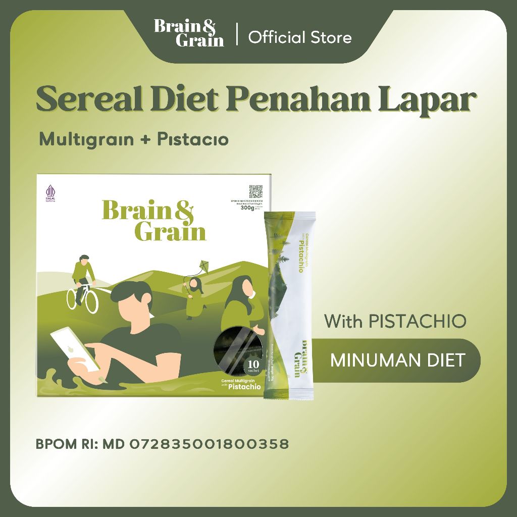 

Brain & Grain Cereal Multigrain Diet Praktis Tinggi Protein & Rendah Gula