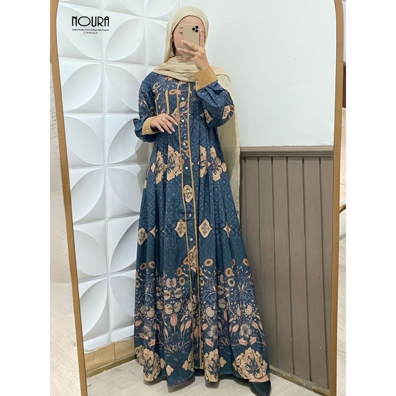 Gamis Batik Elegant Flora | Butik Noura