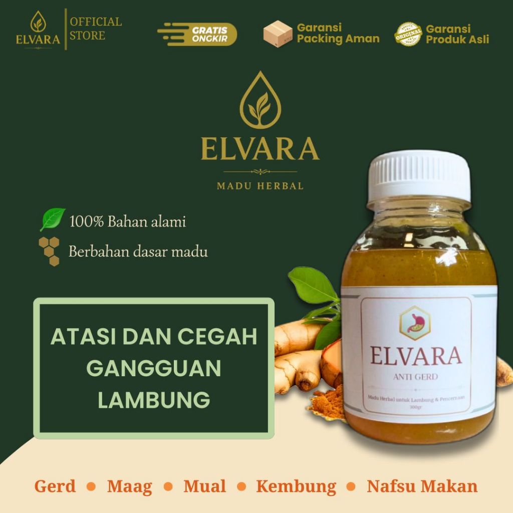 

[MADU ANTI GERD ELVARA] Madu Herbal Sehat Lambung Atasi Gerd dan Maag | Madu Asli | Gamat Emas