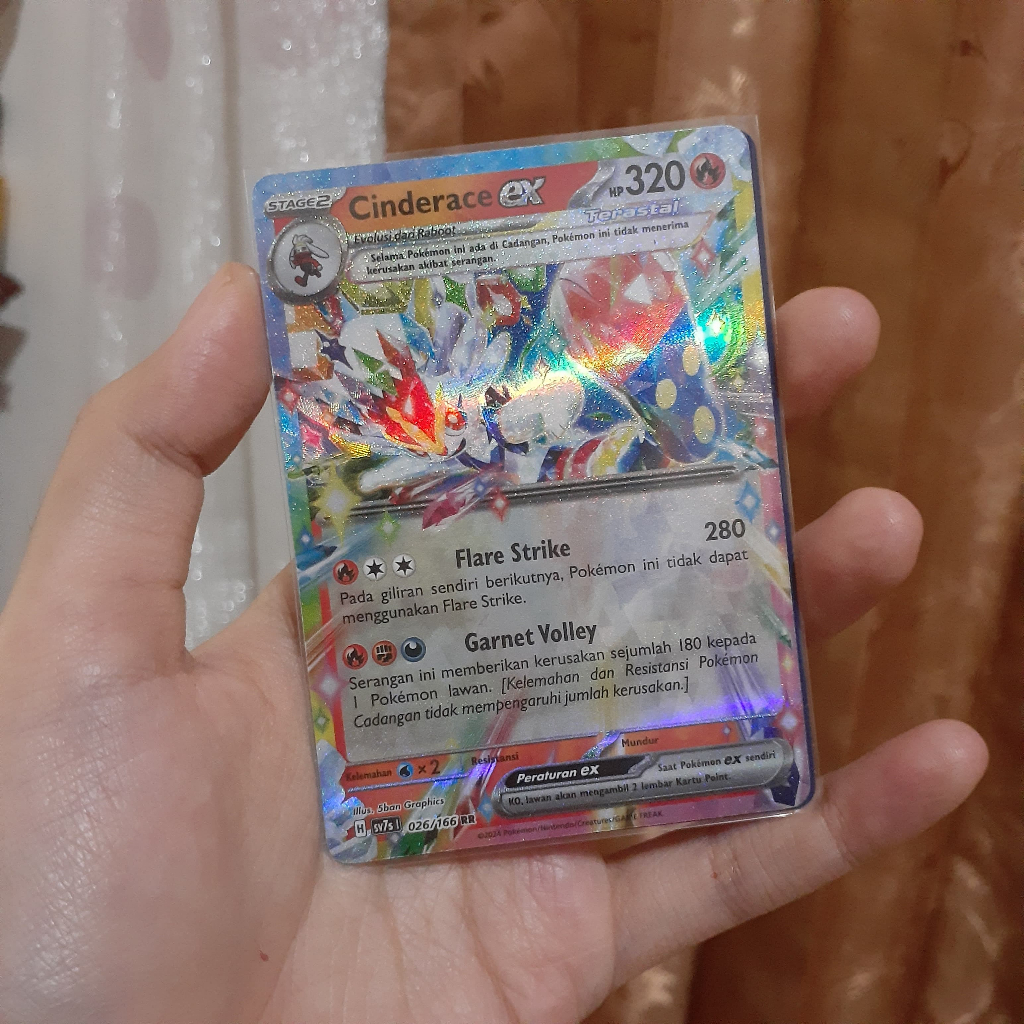 Cinderace EX SV7S 026/166 Pokemon TCG Trading Card Game Indonesia