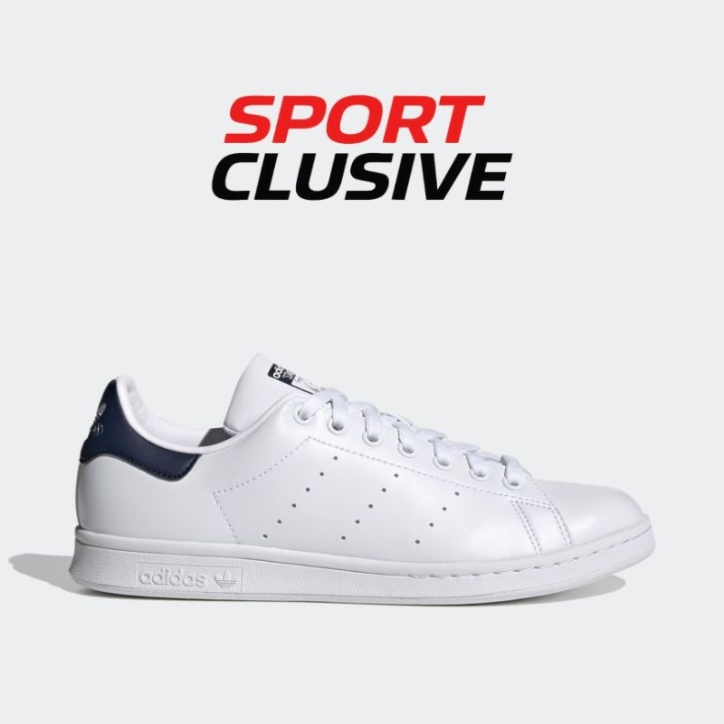 SEPATU CASUAL PRIA ADIDAS STAN SMITH LEATHER WHITE NAVY 100% ORIGINAL BNIB