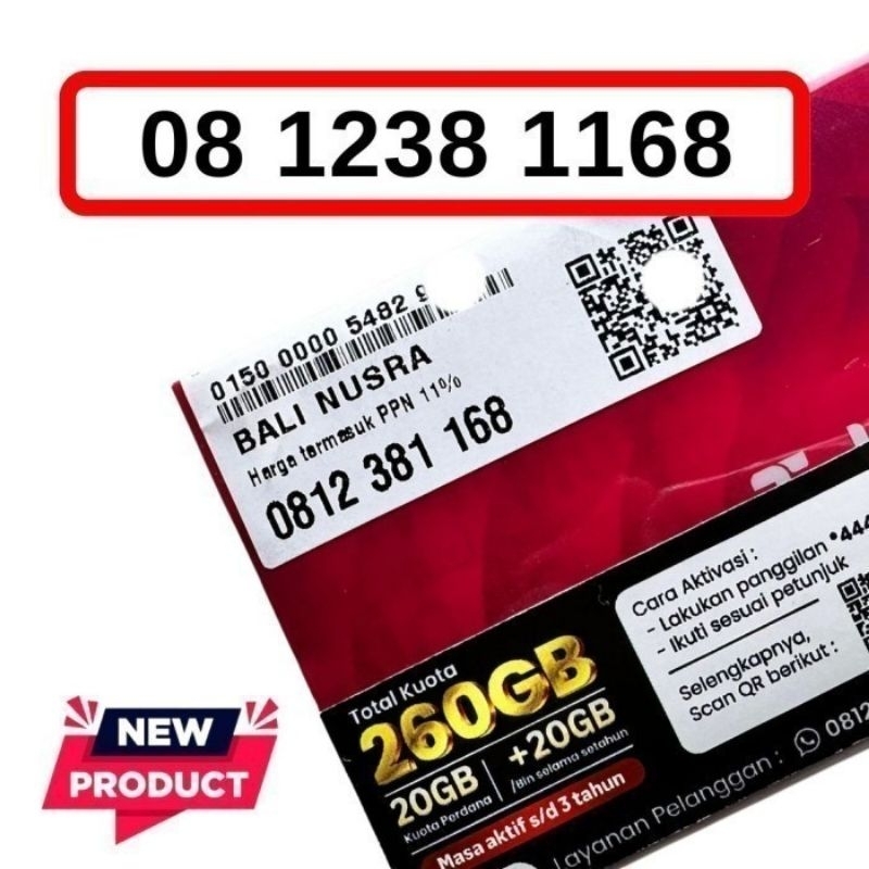 NOMOR CANTIK TELKOMSEL 10 DIGIT SIMPATI 4G 5G TELKOMSEL KUOTA 260GB 1TAHUN (20GB/BLN) NOMER 10DIGIT 