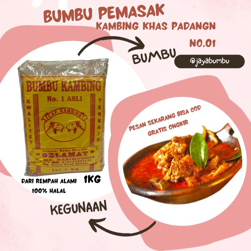 

KAYABUMBU- Bumbu Masak Kambing Khas Minang Kualitas No.1 Berat 1KG