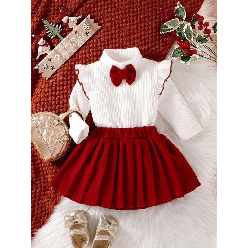 Setelan Anak Perempuan 1-6 Tahun Baju Anak Perempuan Knit Rok