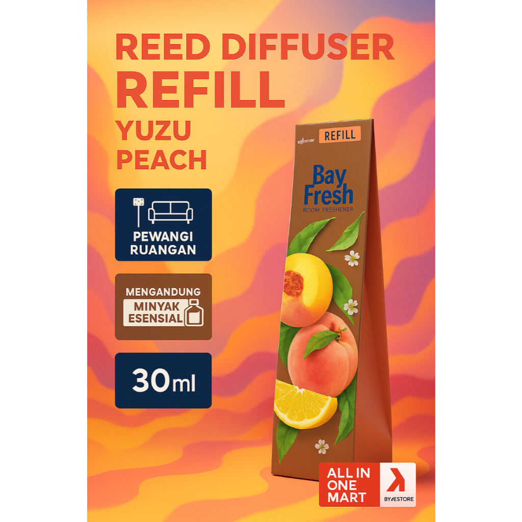 Bayfresh Reed Diffuser Refill Pengharum Ruangan Yuzu Peach