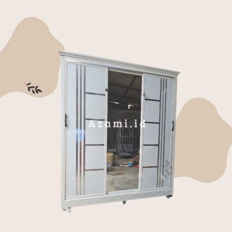 Lemari Pakaian aluminium ACP pintu sliding