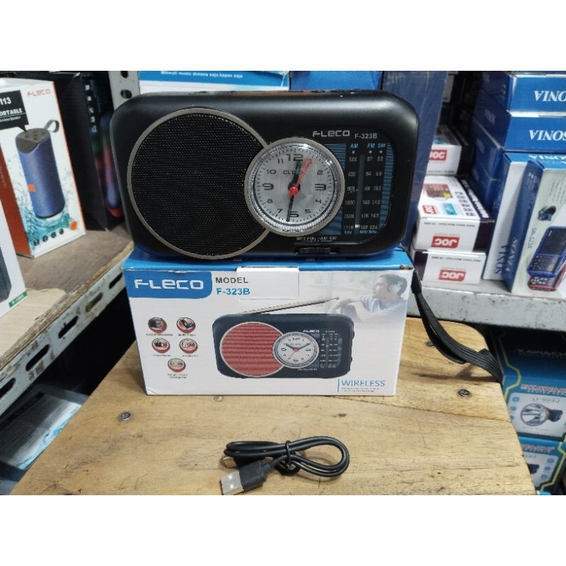 Radio fleco f-323B bluetooth radio jam radio wireless mp3 fm am / Radio Original fleco