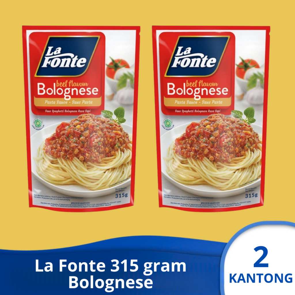 

(PAKET 2 PCS) LA FONTE BOLOGNESE BEEF FLAVOUR Saus Pasta Rasa Sapi 315 gram x 2 pouch