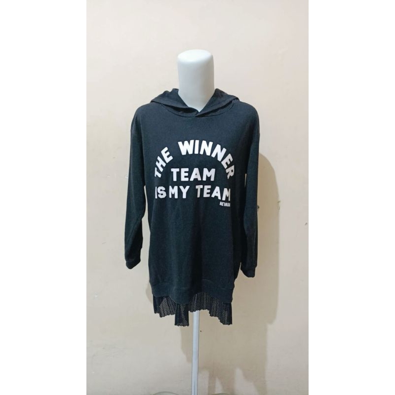 Jaket Sweater Hoodie Black Hitam by Nevada