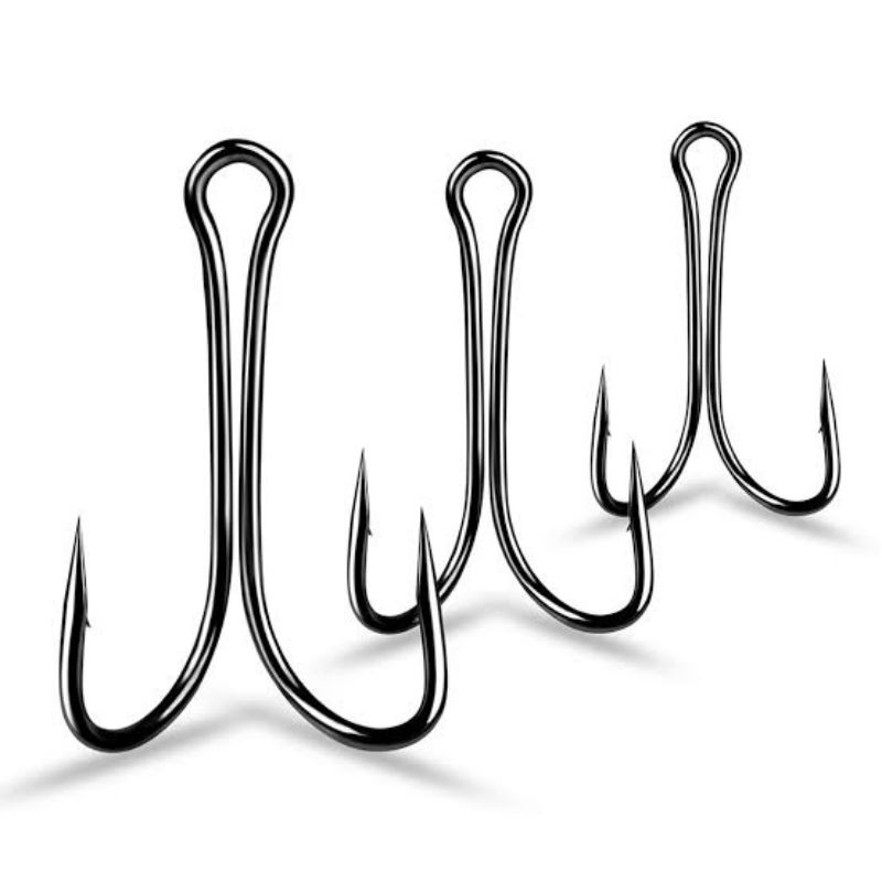 Kail Double hook 100 pcs kail soft frog carbon kuat isi 100 pcs