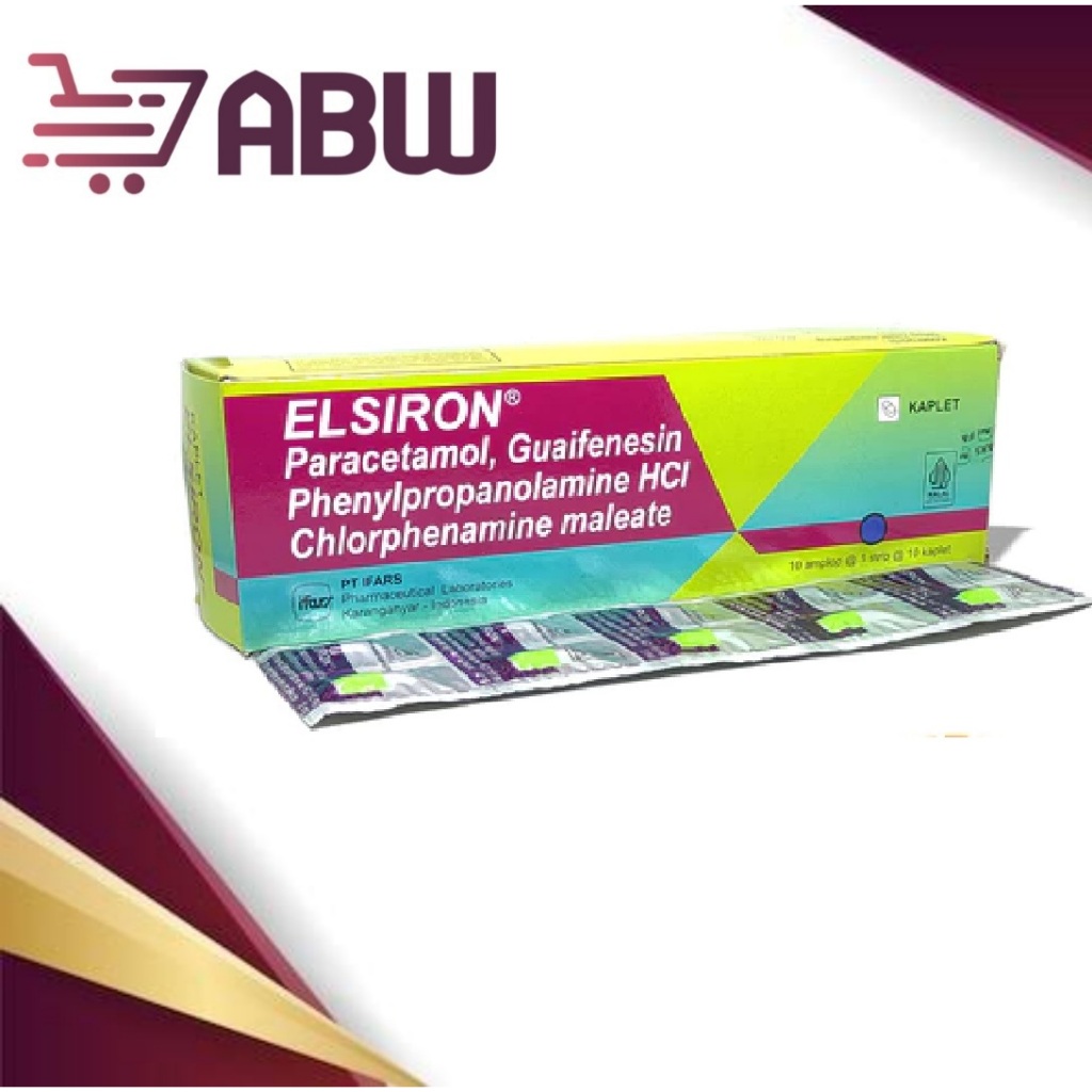 [A] Elsiron Kaplet Strip isi 10 Tablet - Obat demam dan flu [IFARS]