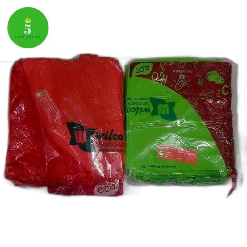 

Tas spunbond merk Wilco bahan tebal 23,5cm dan 25,5cm x 28cm x 22,5cm per 1pcs