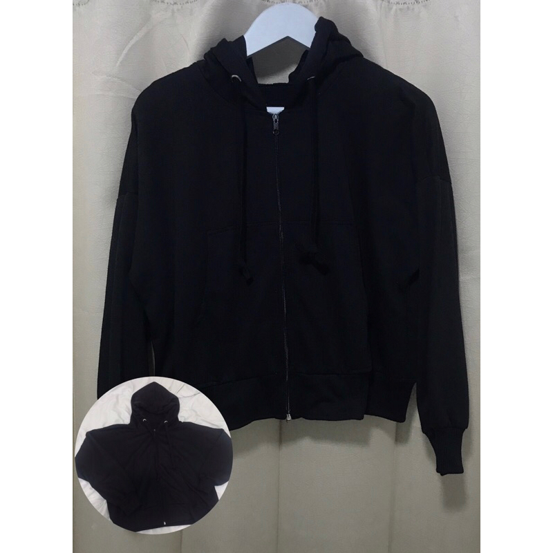 preloved zipper hoodie hitam
