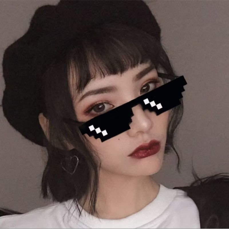 kacamata retro thug life mosaic pria wanita fashion murah kekinian korea style sunglasess impor