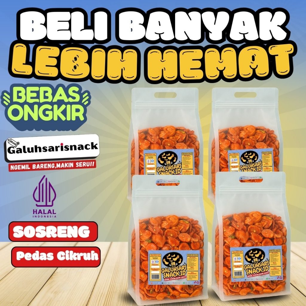 

PAKET HEMAT - Sosreng Pedas Daun Jeruk Bumbu Melimpah Spesial Cemilan Pedas Murah Gratis Ongkir