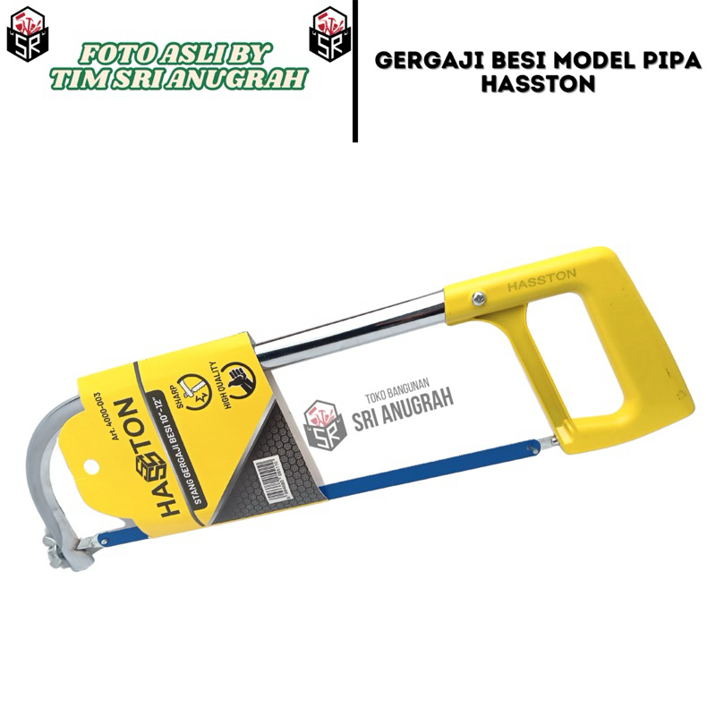 Hasston Gergaji Besi Gagang Pipa Bulat 10-12inch Free Mata Gergaji