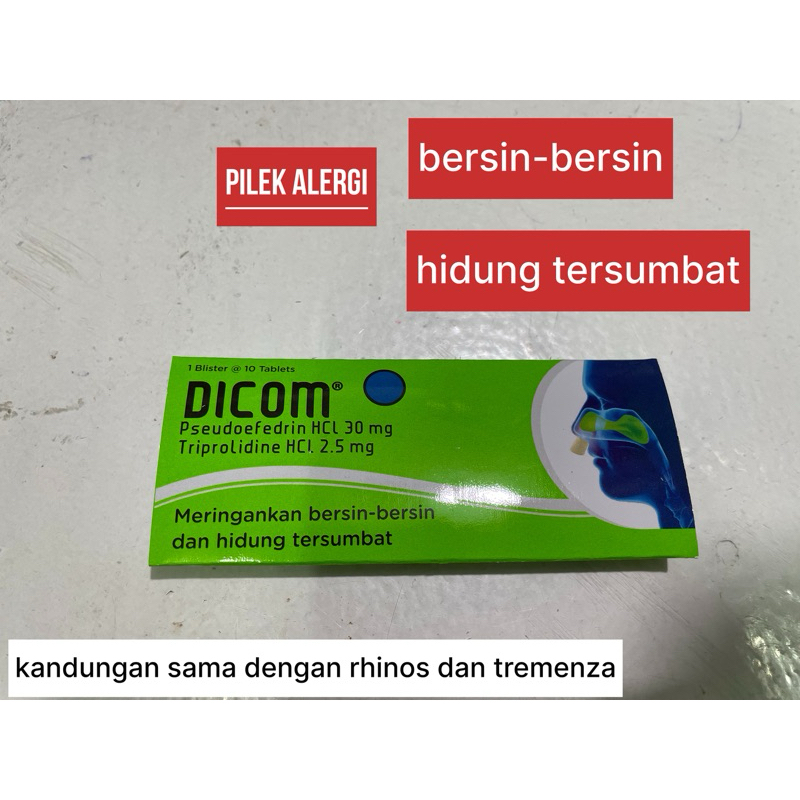 dicom obat pilek bersin alergi hidung tersumbat