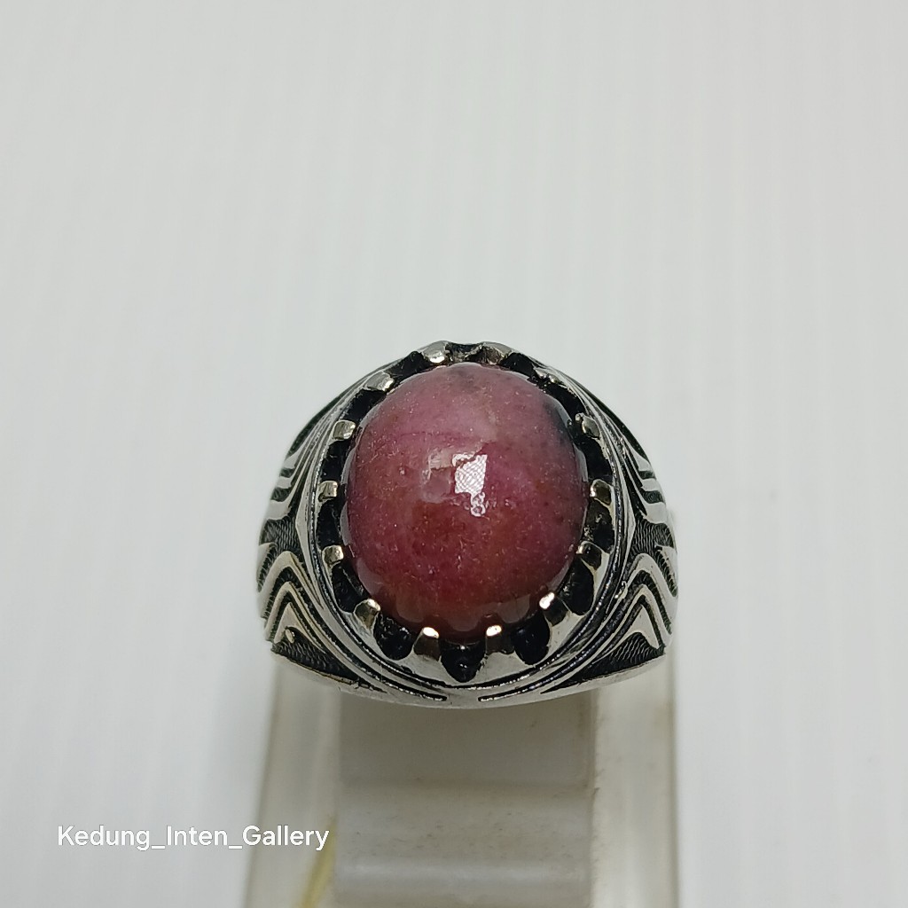 Red Borneo Cincin Pria Batu Akik Asli Kalimantan  Natural