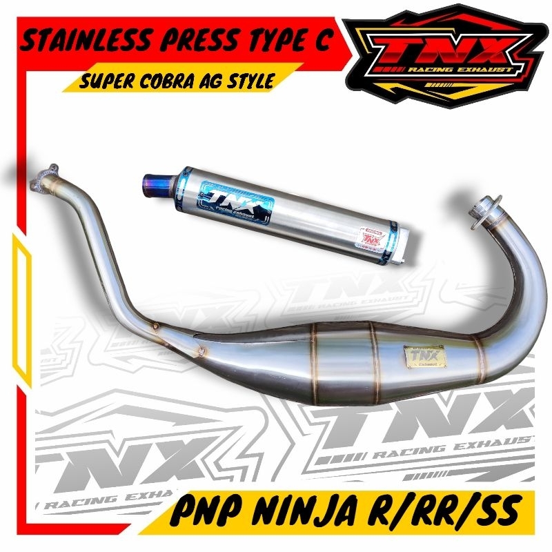 Knalpot Ninja SS R RR Super Cobra Type Leher Type C Stainless Press Original TNX Exhaust