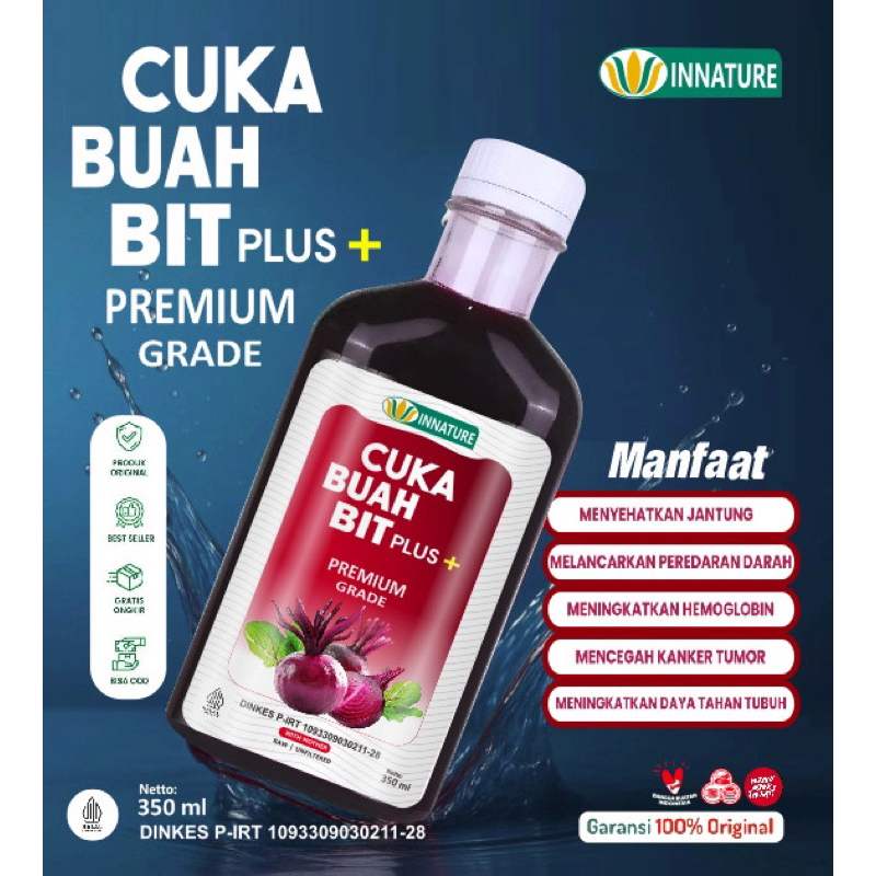 

Cuka Buah Bit Murni 300ml superfood untuk Menjaga Kesehatan Jantung dan Tekanan Darah Normal -Probiotik Tinggi |Innature