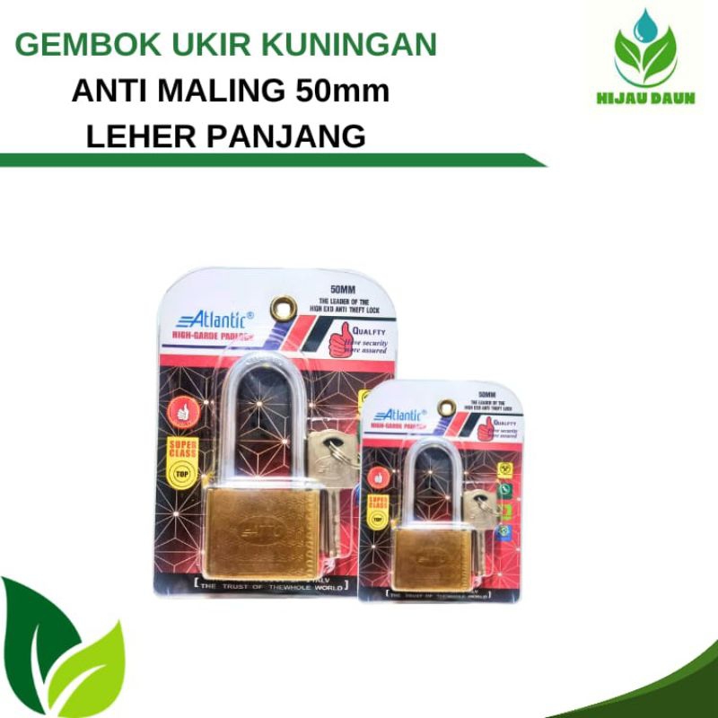 Gembok Anti Maling/Gembok Baja Kuningan 50mm panjang