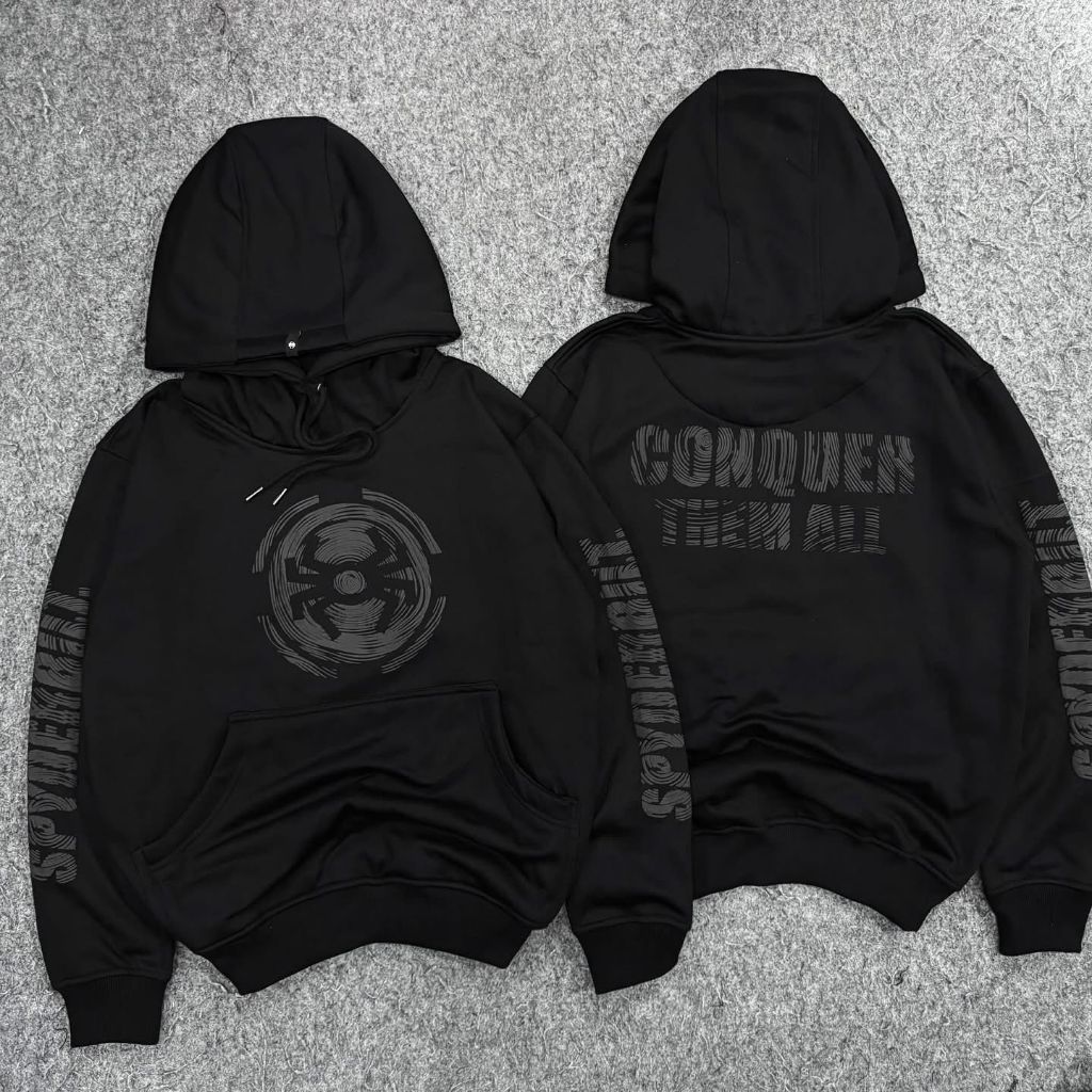Hoodie Spyder Carcoal High Quality Cotton Fleece 330gsm / hoodie