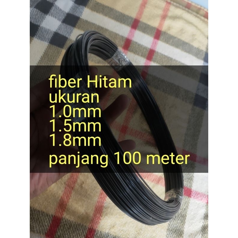 JERUJI FIBER SANGKAR BURUNG WARNA HITAM UKURAN 1MM 1,3MM 1,5MM 1,8MM