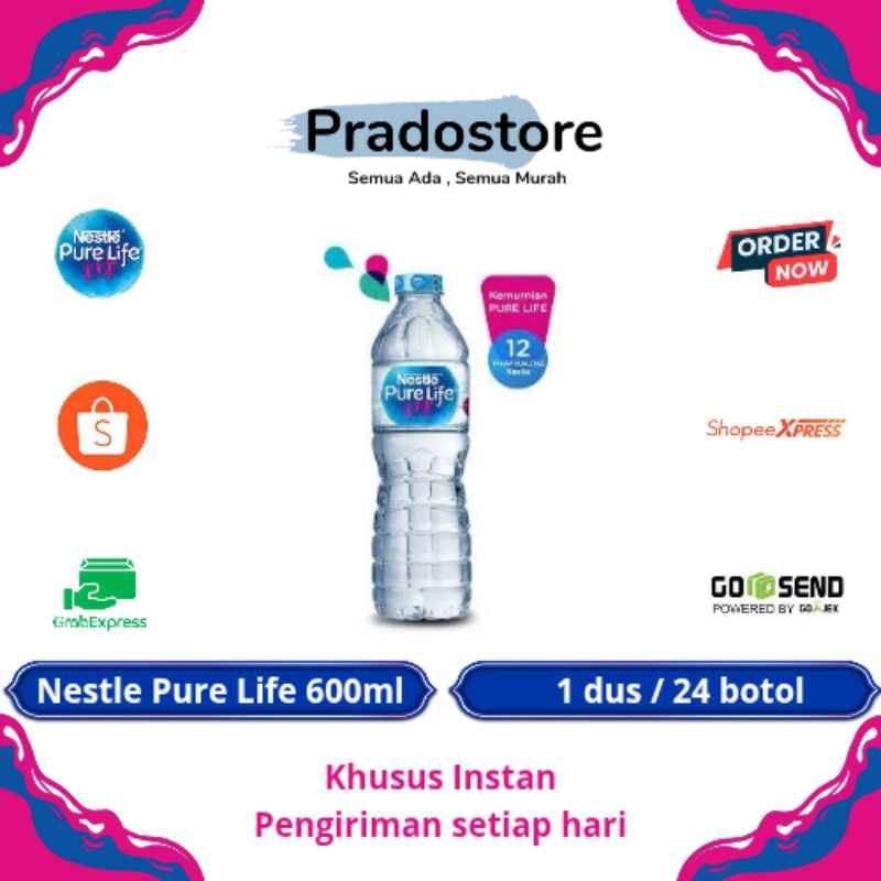 

Nestle Pure Life Air Mineral Dalam Kemasan 600ml [1 Dus / 24 Botol]