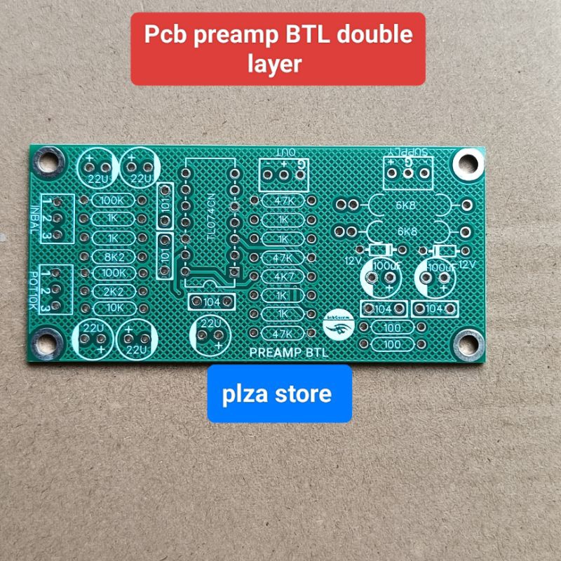 Pcb preAmp  pre amp BTL double layer cocok buat class D atau AB