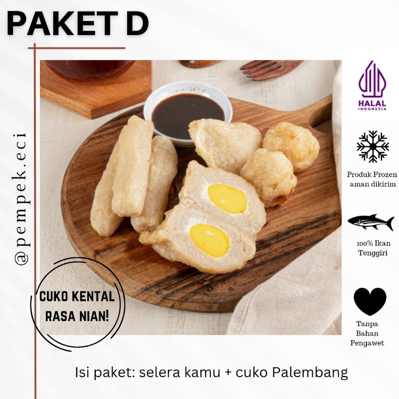 

Paket D | Pempek Ikan Tenggiri isi 24pcs + Cuko Palembang