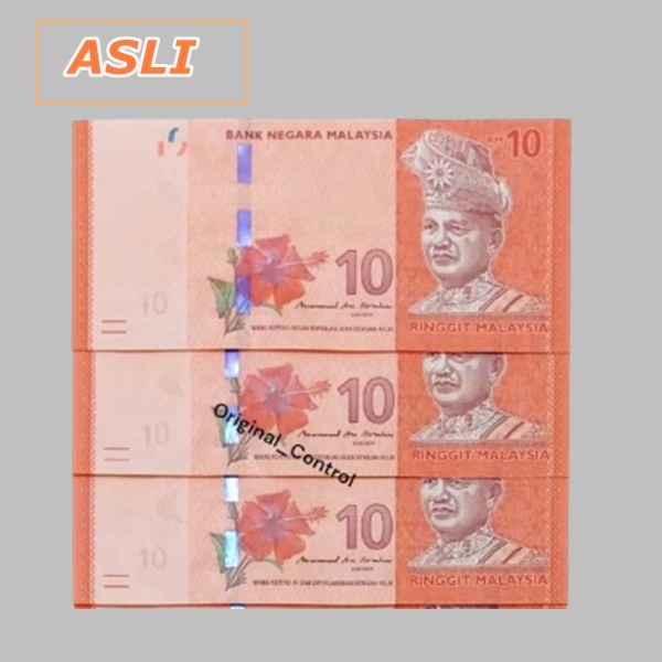 Uang 10 Ringgit Malaysia 10RM Polymer Uang origianl 100%