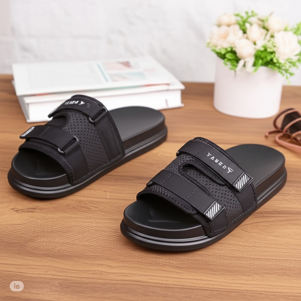 Sandal Selop Pria - Sandal Pria Kekinian - Sandal Slide Cowok - Sendal Cowok Keren
