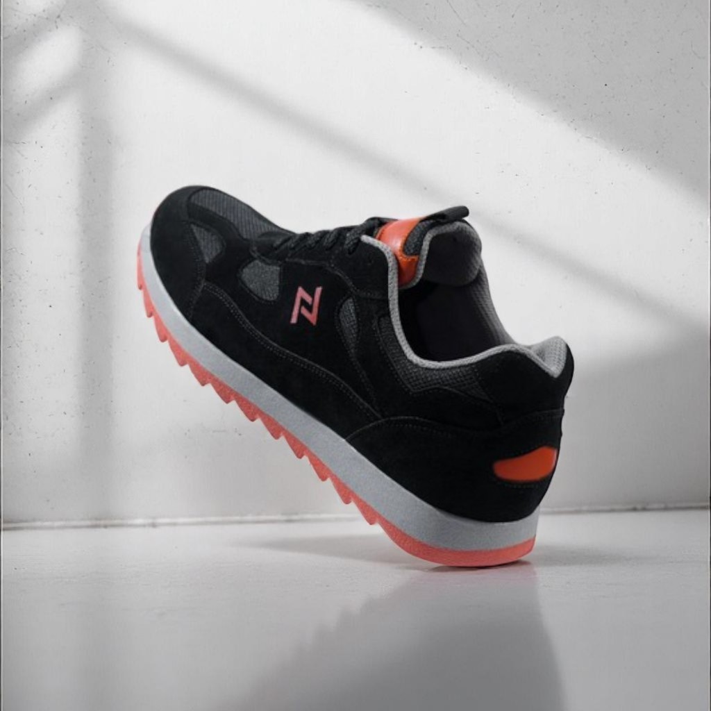 NAZREAL BALMAIN BLACK COMB - Sepatu Sneakers Casual Pria Sporty Running Original