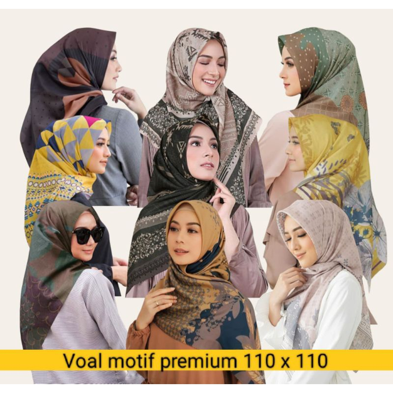 [READYYY] Mono 2 Series Kerudung Segi Empat Motif Hijab Voal Premium Jilbab Scarf Mewah Nyaman