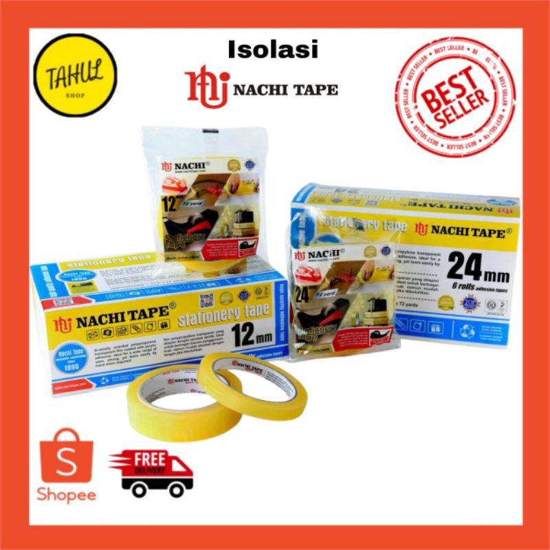 

Isolasi Nachi Tape 12 mm / Isolasi Nachi Tape 24 mmI SOLASI SELOTIP MINI NACHI BENING